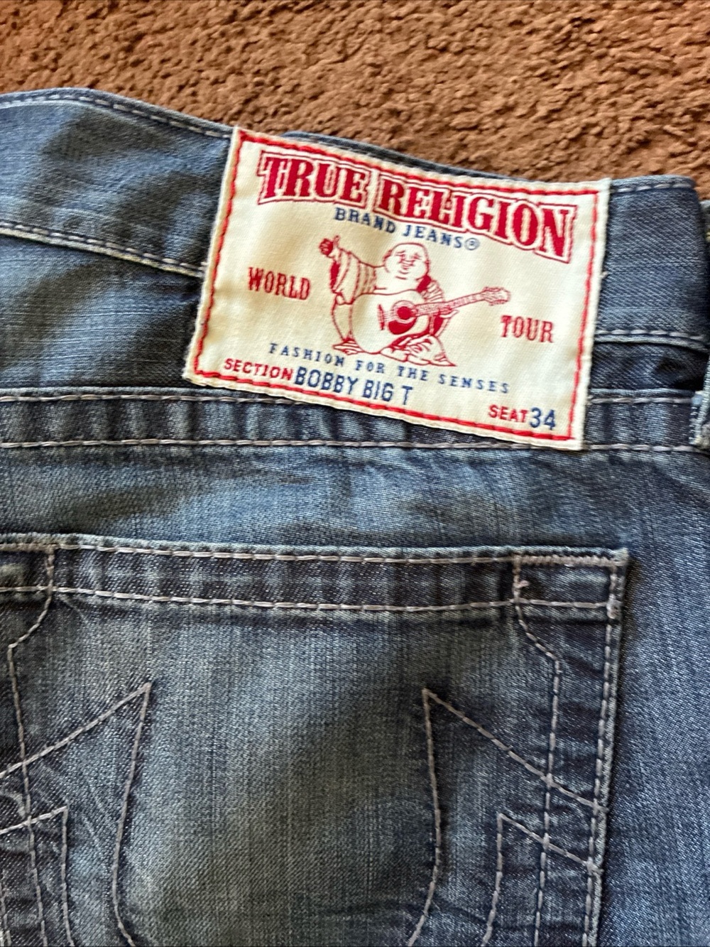 True Religion Denim Jeans - Light Blue Wash Bobby Big T - Picture 2 of 8